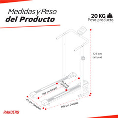 Cinta Caminadora Randers Arg-051 Magnética Monitor Elec. Color Gris/negro