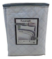 Cubrecama Kavanagh Twin Bicolor Funda Blanco Gris 160 X 230 Lisa