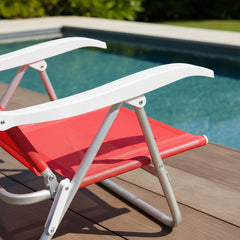Reposera De 6 Posiciones Bel Sunny Aluminio Pvc Rojo Rojo