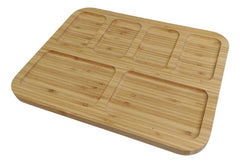 Bandeja De Bamboo Con Tapa Acrílico Para Picadas Marrón Claro