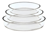 Juego De 3 Asaderas Bandejas Ovaladas Vidrio Templado Color Transparente