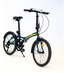 Bicicleta Plegable Randers Rodado 20 Shimano 7 Velocidades Color Azul