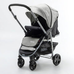 Coche De Paseo Bebesit 1390-e Gris Con Manillar Rebatible Gris Plateado