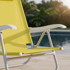 Reposera De 6 Posiciones Bel Sunny Aluminio Pvc Amarilla Amarillo