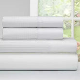 Juego Sabanas Cannon Queen Blanca Raya Algodon 2plazas 1/2 C Blanco Rayas