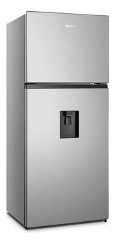 Heladera Inverter Hisense Con Freezer No Frost 379l Con Dispenser De Agua Gris