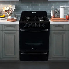 Cocina Florencia Recta 5517f A Gas Con Puerta Con Visor Color Negro