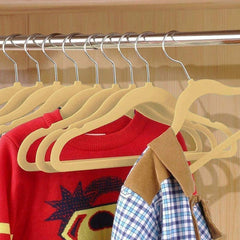 Perchas Slim Terciopelo Antideslizante Delgadas X 5 Verde Verde Oscuro