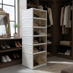 Organizador Plegable Plastico De Zapatillas 6 Cajones VIVENDI Blanco