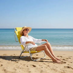 Reposera De 6 Posiciones Bel Sunny Aluminio Pvc Amarilla Amarillo