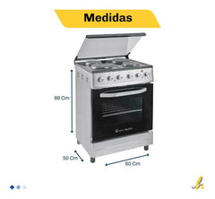 Cocina Electrica Kanjiblack 60cm Kjh-ekxl01v Plateado