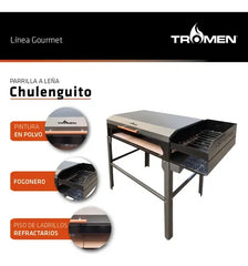 Parrilla Tromen Chulenguito A Leña Con Fogonero Y Tapa Chulenguito