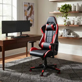 Silla Reclinable Para Oficina Pc Gamer Vivendi Negro Rojo Negro