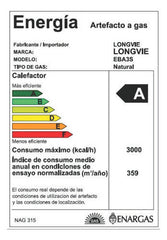 Calefactor Longvie A Gas 3000 Tiro Balanceado Eba3s Color Crema Tiza
