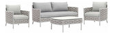 Juego Sillones Living Jardin Exterior Aluminio Loop Tio Musa Color Gris
