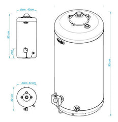 Termotanque Multigas Escorial 80l Protección Anti Corrosión Blanco