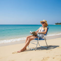 Reposera Plegable Descansar 10006 Azul Aluminio 1 Posición