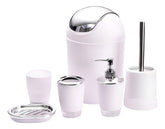 Set Kit Accesorios Baño Juego 6 Piezas Tm Bj3919 Blanco