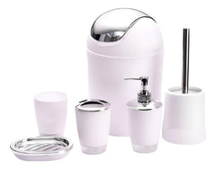 Set Kit Accesorios Baño Juego 6 Piezas Tm Bj3919 Blanco