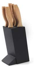 Set Juego 5 Cuchillos Soporte Taco Negro Cocina Chef Carol Negro