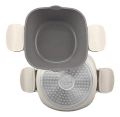 Set Carol Cacerola Antiadherente 20cm Y 12 Utensillos Tiza Blanco