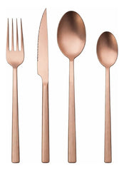 Juego De Cubiertos Carol Premium 16 Piezas Acero Inox Cobre Marrón