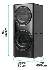 Torre De Lavado Inverter Lavasecarropas Philco Carga Frontal 15kg/7kg Dark Gray