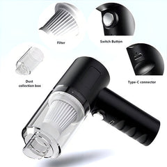 Mini Aspiradora Sopladora Portátil Usb Recargable 3 En 1 Col Color Negro