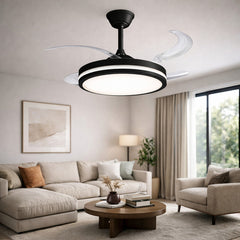 Ventilador De Techo Liliana 40 Vthn603r Palas Retractiles 4 1.06 Cm 50/60hz Negro Transparente Plástico