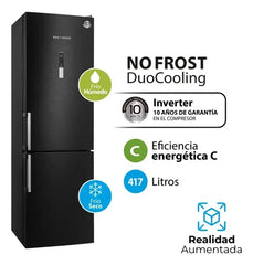 Heladera Koh-i-noor No Frost Khgf41di/9 Inverter 417l Negro