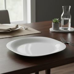 Juego Vajilla De 18 Piezas Vivendi Cuadrado Plato Plano Sopa Blanco Cristalería De Ópalo