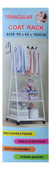 Perchero Pie Con Ruedas 2 Estantes Organizador Blanco 160x55 Blanco