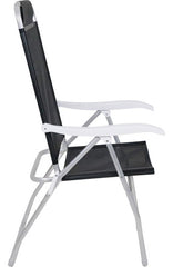 Reposera 4 Posiciones Bel Aluminio Poliéster Pvc Negro Css Negro