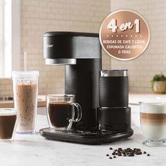 Cafetera Oster Latte 4 En 1 Con Espumador Bvstdc02b 1 Color Negro