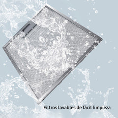 Campana De Cocina Extractor Samsung Acero Inox Filtro Lavable Led 60 Cm Color Gris Kitchen