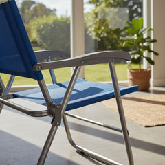 Reposera Plegable Descansar 10006 Azul Aluminio 1 Posición