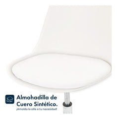 Silla De Escritorio Oficina Tulip Ruedas Giratoria Color Blanco Gardenlife