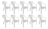 10 Sillas Plasticas Apilables Interiores Exteriores Tm H100k Blanco Lisa