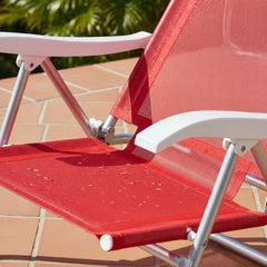 Reposera De 6 Posiciones Bel Sunny Aluminio Pvc Rojo Rojo