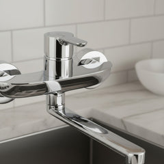 Grifería De Pared Monocomando Cocina Fv 406/b5 Puelo Cromo Cromo Cromado