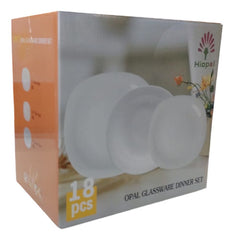 Juego Vajilla De 18 Piezas Vivendi Cuadrado Plato Plano Sopa Blanco Cristalería De Ópalo