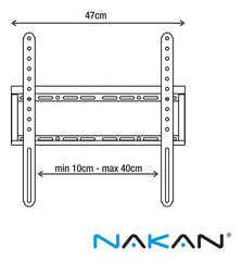Soporte Fijo De Tv/monitor Nakan Spl484f De 32'' A 65'' Negro