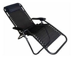 Reposera Jardin Gravedad Zero Tm Negro Hierro Tela Coversol Negro