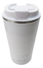 Vaso Termico Promo Frio Calor Con Tapa Acero Inox Vivendi Blanco Lisa
