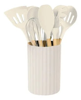 Set De 12 Utensillos De Cocina Carol 68012 C/contenedor Beige