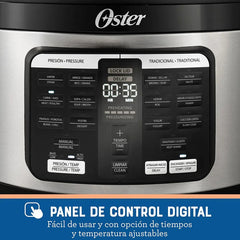 Multiolla Rápida Oster Osckstpcecov57 Ovalada Con 15 Funciones 5.7l Color Acero Inox