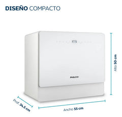 Lavavajillas Philco 5 Cubiertos Phlj05 Sobremesada Blanco