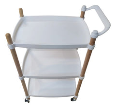 Mesa Carro Bar De 3 Estantes Con Ruedas Vivendi 11409 Blanco