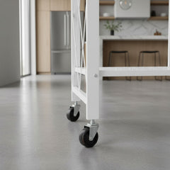 Organizador Multiuso 3 Estantes Plegable Ruedas Tm Blanco Cs