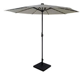 Sombrilla Central Playa Jardin 2,7m Base Manivela Luz Led C Beige Lisa